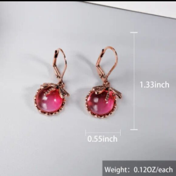 ALWAYSINSTYLE Jewelry - Vintage Style Red Dragonfly Crystal Dangle Earrings